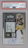 Jordan Love from the 2020 Panini Contenders set featuring a Playoff  parallel graded by PSA and given an overall grade of 10.
