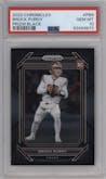 Brock Purdy from the 2022 Panini Chronicles set graded by PSA and given an overall grade of 10.