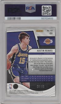 Austin Reaves from the 2021-22 Panini Revolution  set featuring a Asia Holo Silver parallel graded by PSA and given an overall grade of 10.