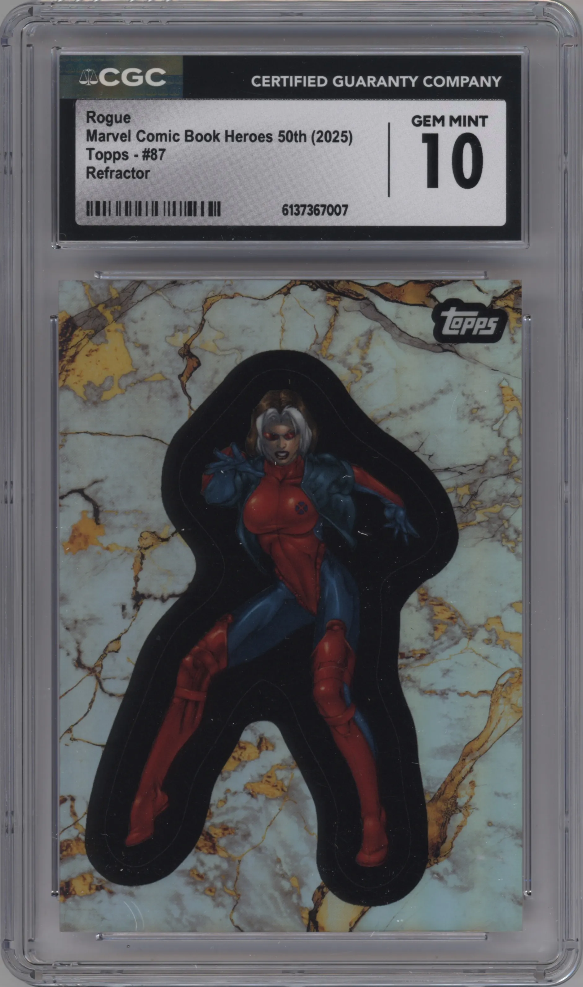 2025 Topps Marvel Comic Book Heroes 1975 Golden Anniversary Rogue Refractor #87 CGC 10