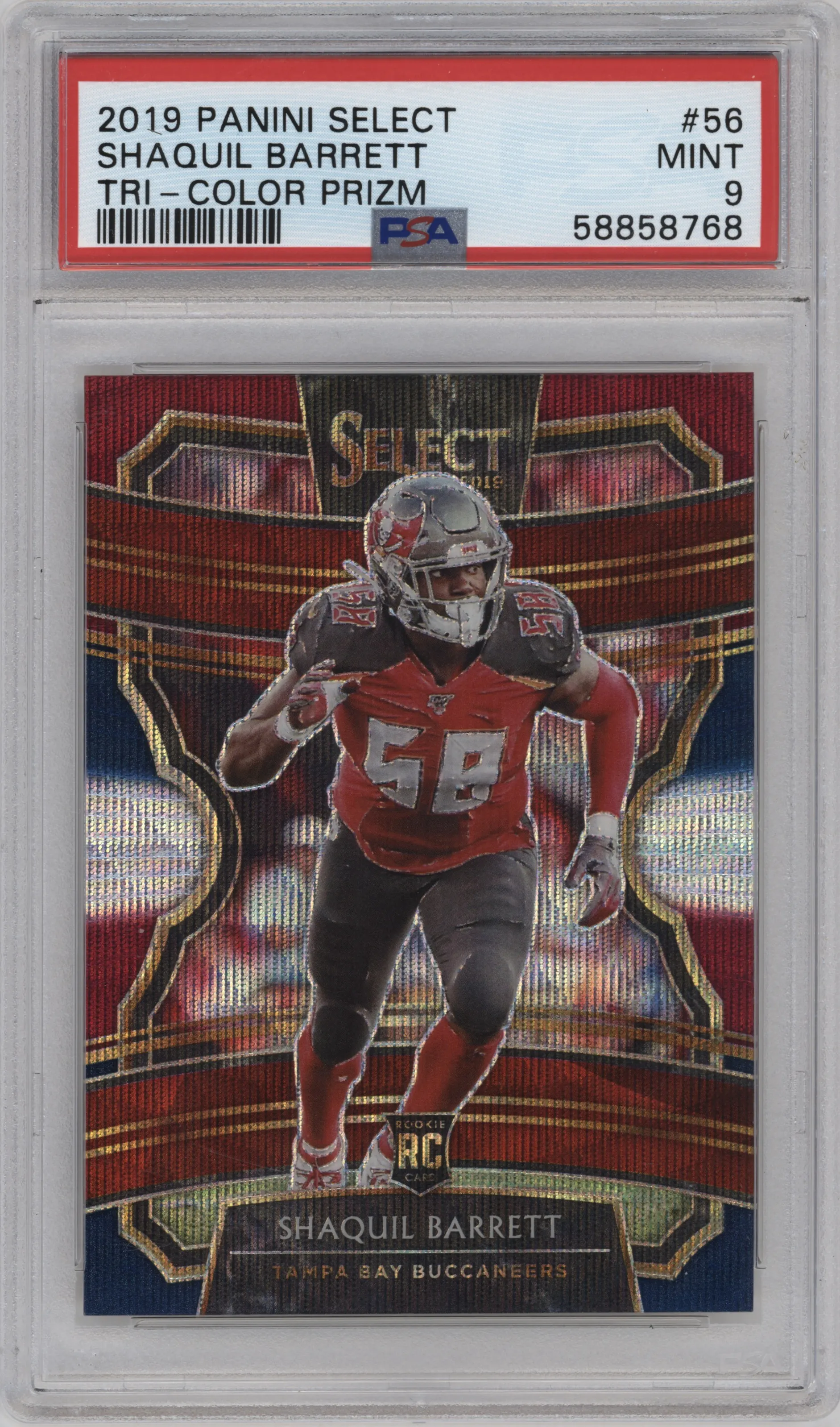 2019 Panini Select Shaquil Barrett Tri-Color #56 PSA 9