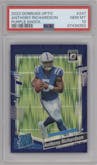 Anthony Richardson from the 2023 Donruss Optic set featuring a  Purple Shock parallel graded by PSA and given an overall grade of 10.