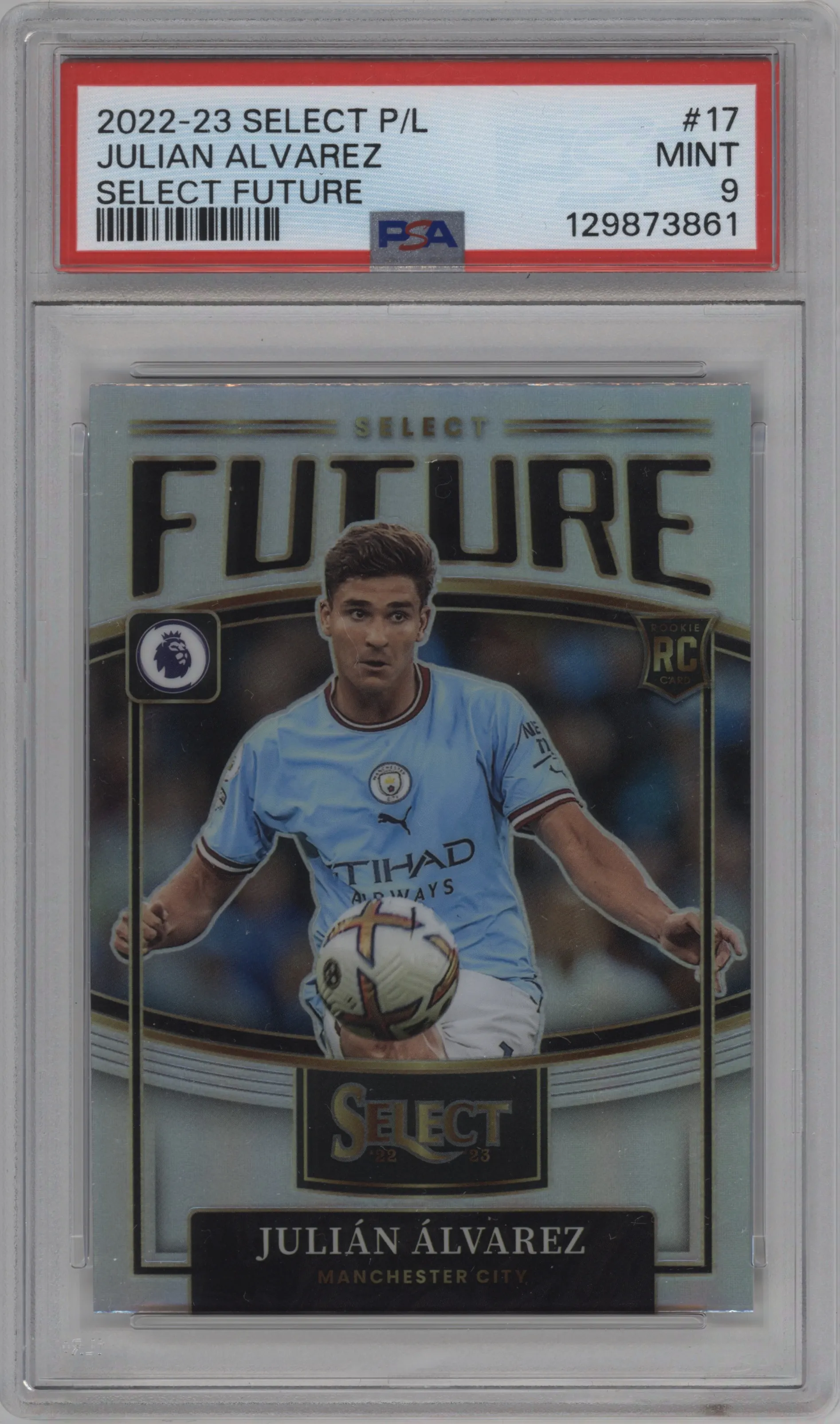 2022 Panini Select Premier League Select Future Julian Alvarez PSA 9