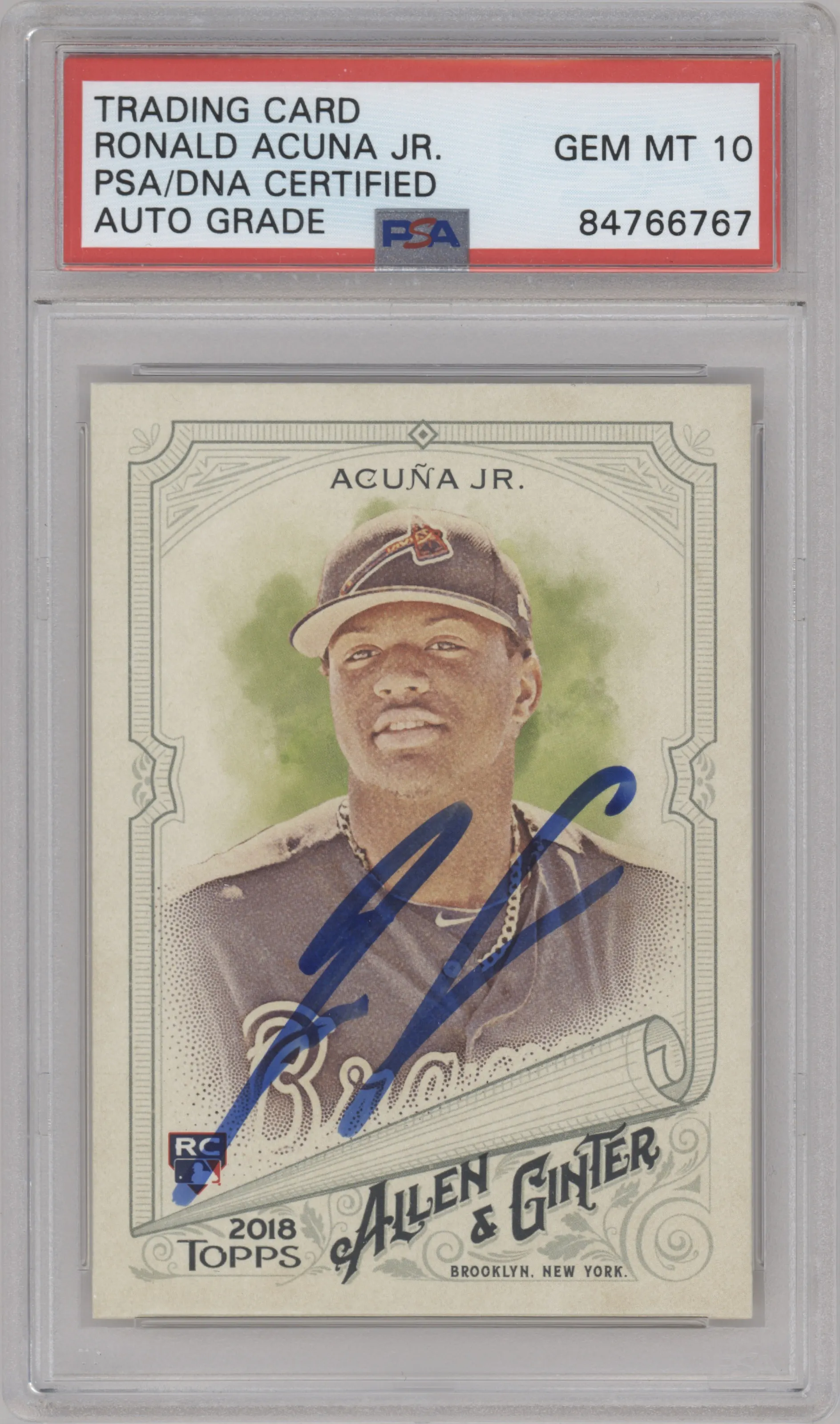 2018 Topps Allen & Ginter Ronald Acuna Jr. PSA AUTHENTIC PSA