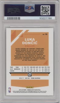 Luka Doncic from the 2019-20 Panini Donruss Optic set graded by PSA and given an overall grade of 10.