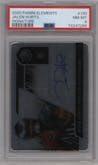 Jalen Hurts from the 2020 Panini Elements set graded by PSA and given an overall grade of 8.