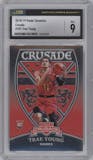 Trae Young from the 2018-19 Panini Chronicles set graded by CSG and given an overall grade of 9.