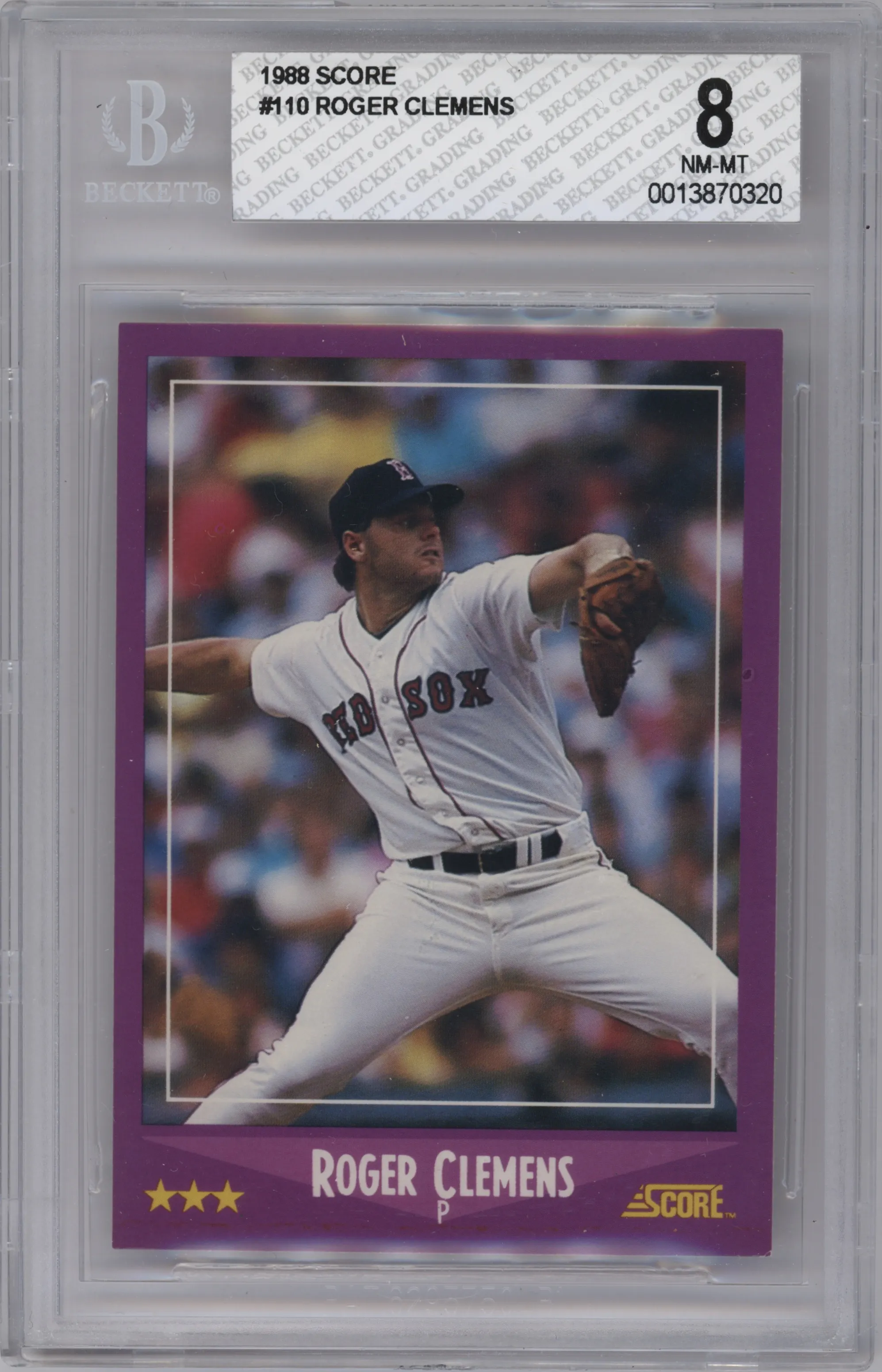 1988 Score Roger Clemens #110 BGS 8