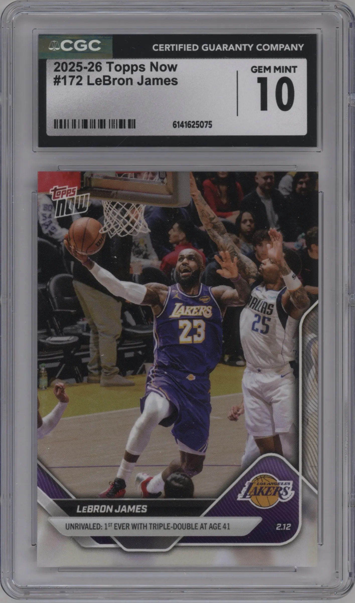 2025 Topps Now LeBron James #172 CGC 10