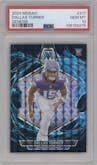 Dallas Turner from the 2024 Panini Mosaic set featuring a Genesis parallel graded by PSA and given an overall grade of 10.