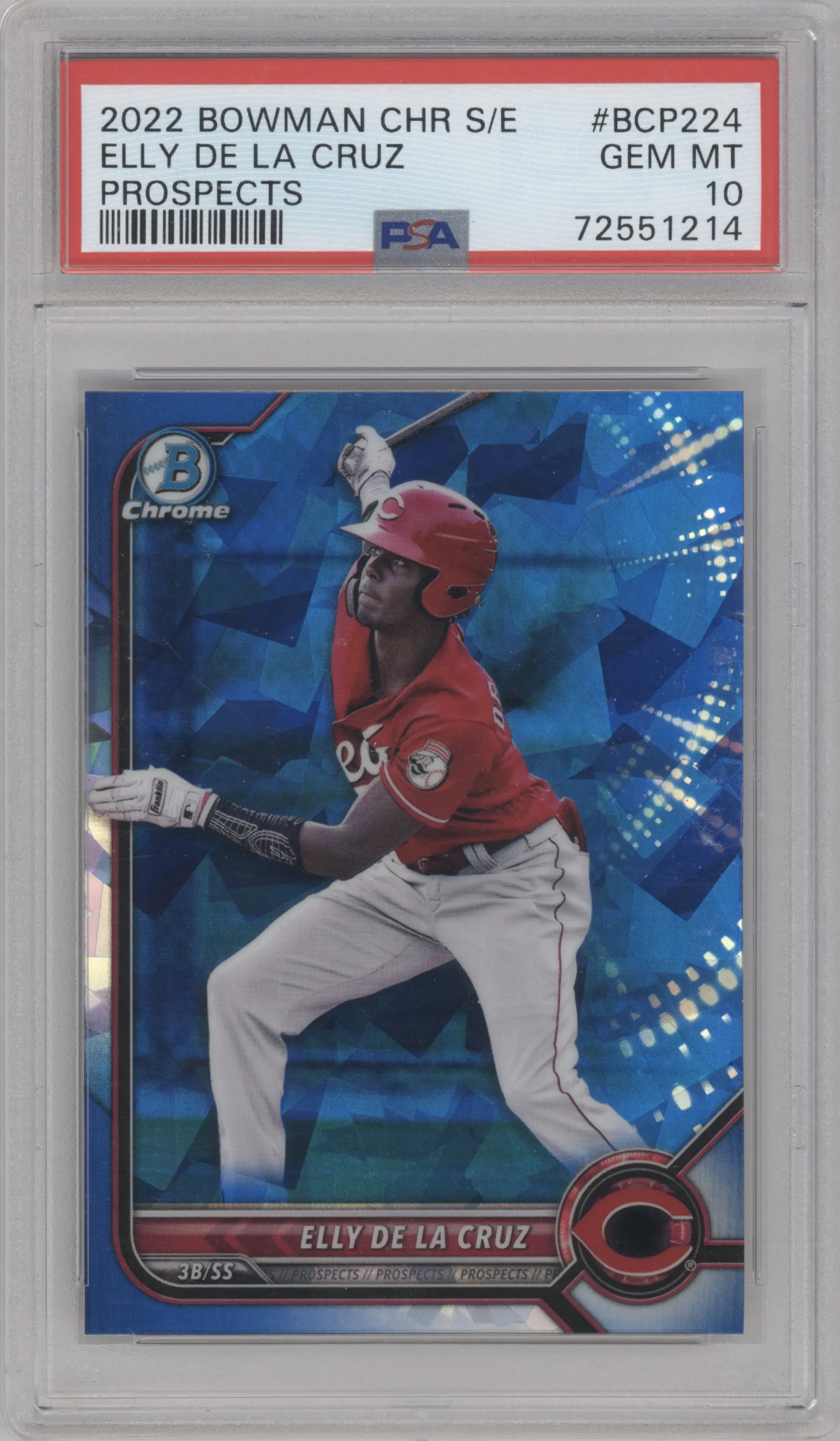 2022 Bowman Chrome Sapphire Edition Chr.Pros. Elly De La Cruz PSA 10