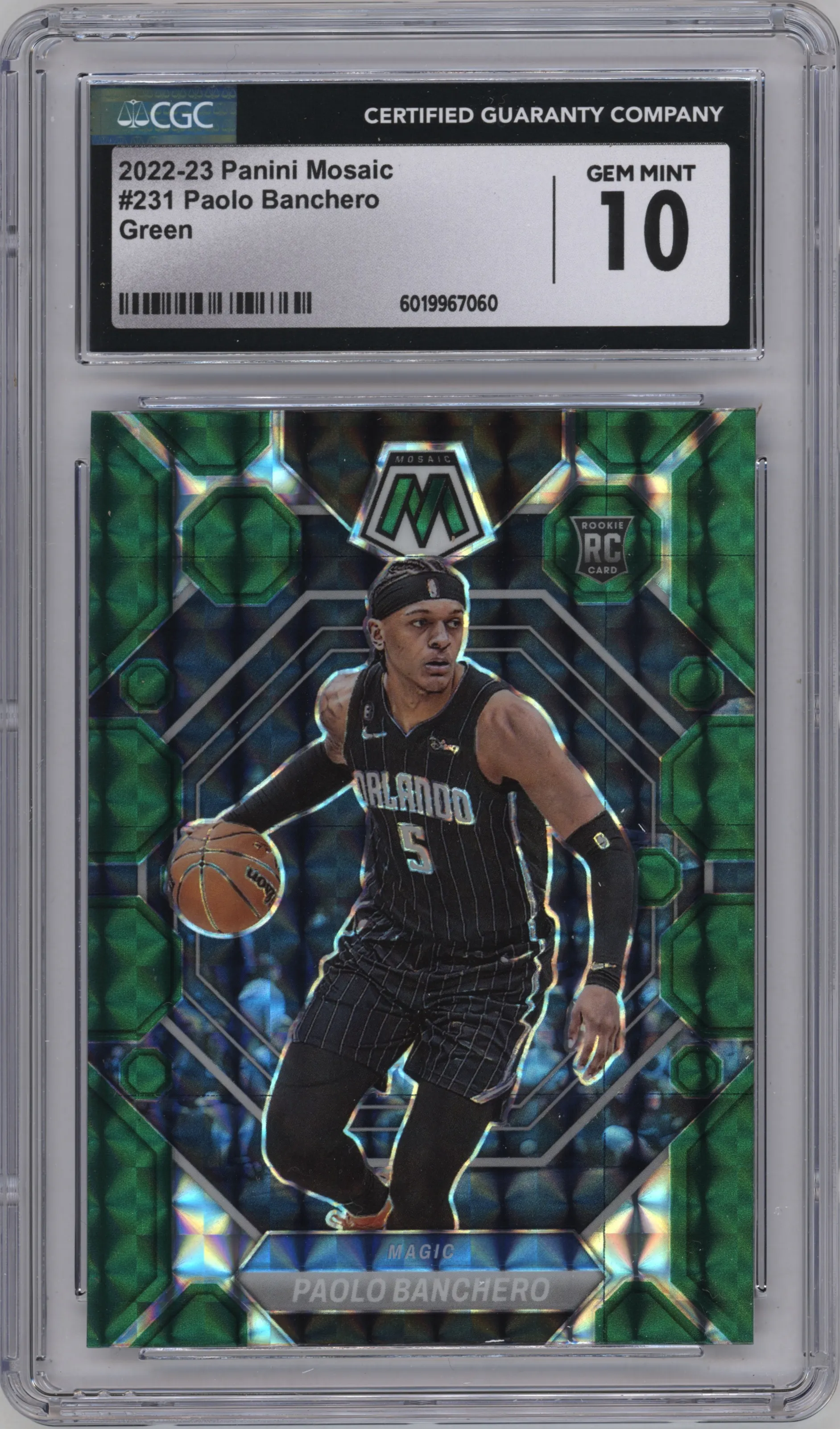 2022 Panini Mosaic Paolo Banchero Green Mosaic #231 CGC 10