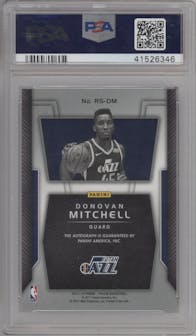 Donovan Mitchell from the 2017-18 Panini Prizm  set graded by PSA and given an overall grade of 10.