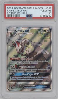 Silvally GX from the 2019 Pokemon S&M  set graded by PSA and given an overall grade of 10.