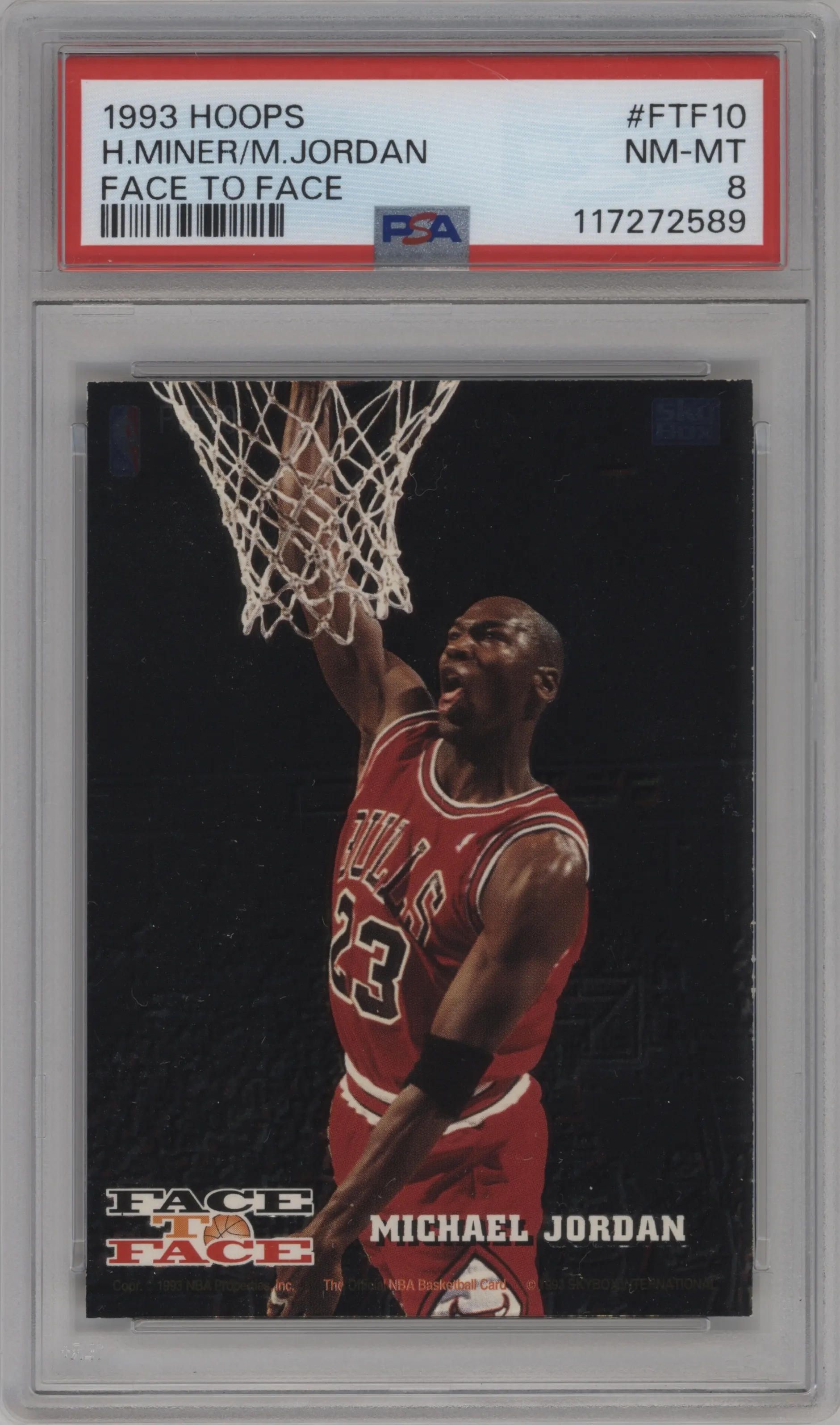 1993 NBA Hoops Face to Face Harold Miner/Michael Jordan #FTF10 PSA 8