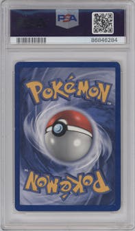 Charizard from the 1999 Pokemon set graded by PSA and given an overall grade of 8.