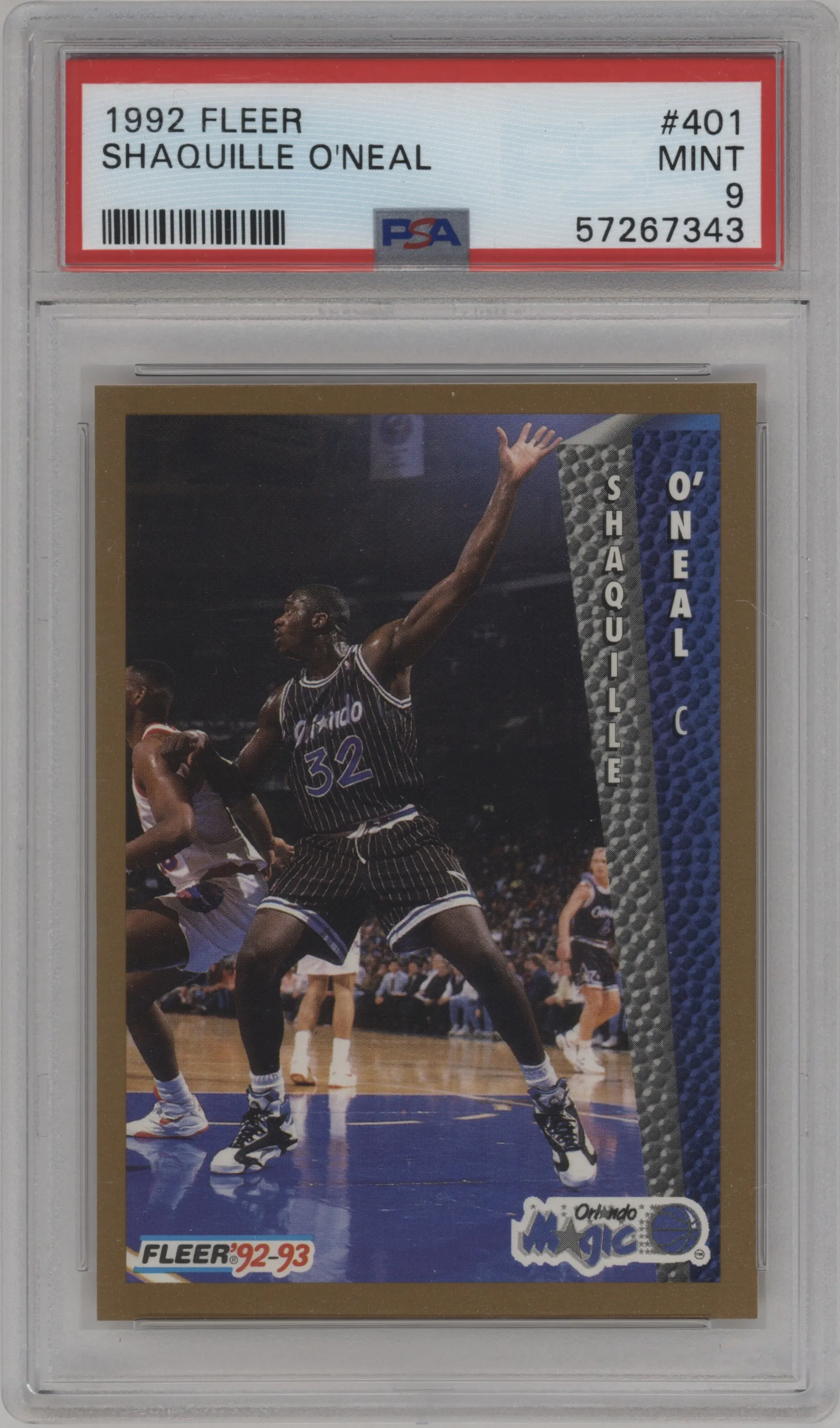 1992 Fleer Shaquille O'Neal #401 PSA 9