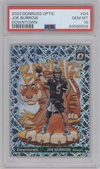 Joe Burrow from the 2023 Donruss Optic set graded by PSA and given an overall grade of 10.