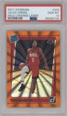 Jalen Green from the 2021-22 Panini Donruss set featuring a Orange Holo Laser parallel graded by PSA and given an overall grade of 10.