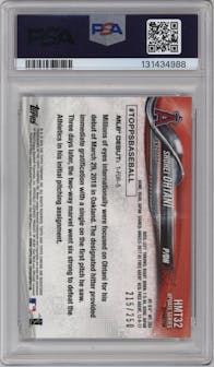 Shohei Ohtani from the 2018 Topps Chrome Update  set featuring a Refractor parallel graded by PSA and given an overall grade of 9.