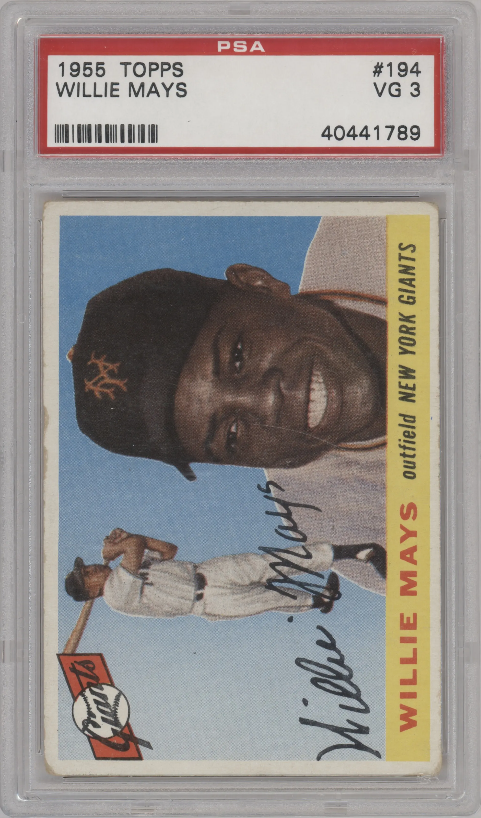 1955 Topps Willie Mays PSA VERY GOOD 3 #194 PSA 3