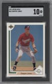 Chipper Jones from the 1991 Upper Deck set graded by SGC and given an overall grade of 10.