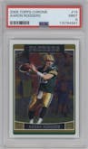Aaron Rodgers from the 2006 Topps Chrome set graded by PSA and given an overall grade of 9.