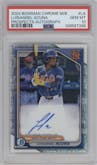 Luisangel Acuna from the 2024 Bowman Chrome Mega Box set graded by PSA and given an overall grade of 10.