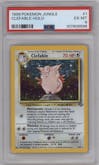 Clefable from the 1999 Pokemon set graded by PSA and given an overall grade of 6.