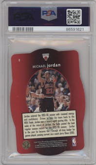 Michael Jordan from the 1996-97 SPX set graded by PSA and given an overall grade of 9.