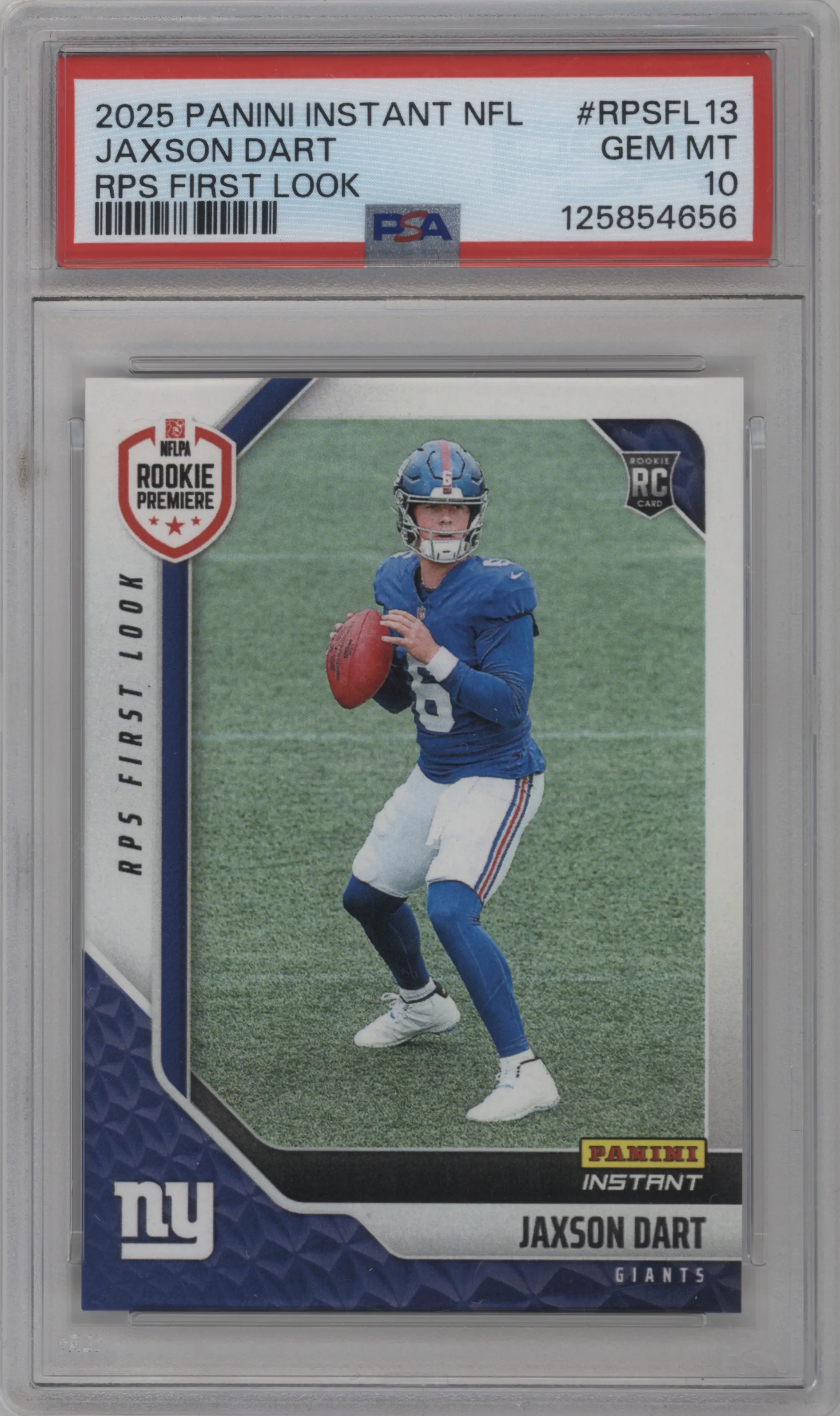 2025 Panini Instant NFL RPS First Look Jaxson Dart PSA 10