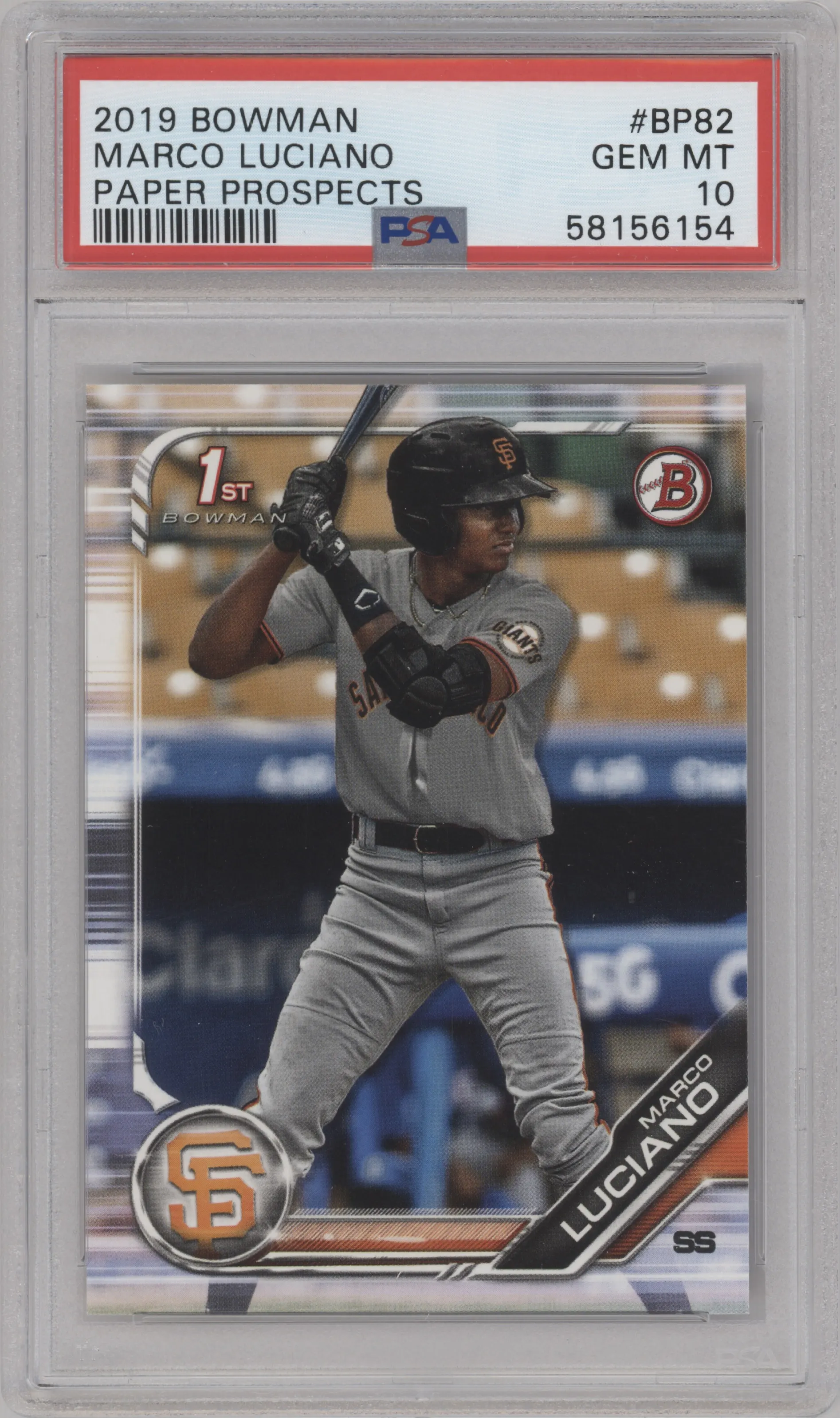 2019 Bowman Prospect Marco Luciano PSA 10