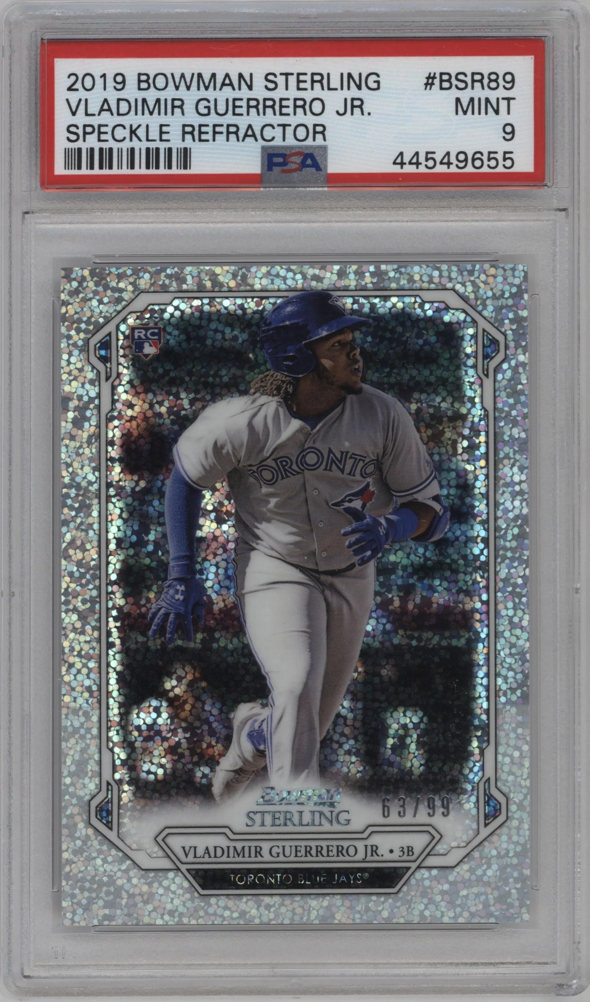 2019 Bowman Sterling Rookie Vladimir Guerrero Jr. Speckle Refractor #BSR-89 PSA 9