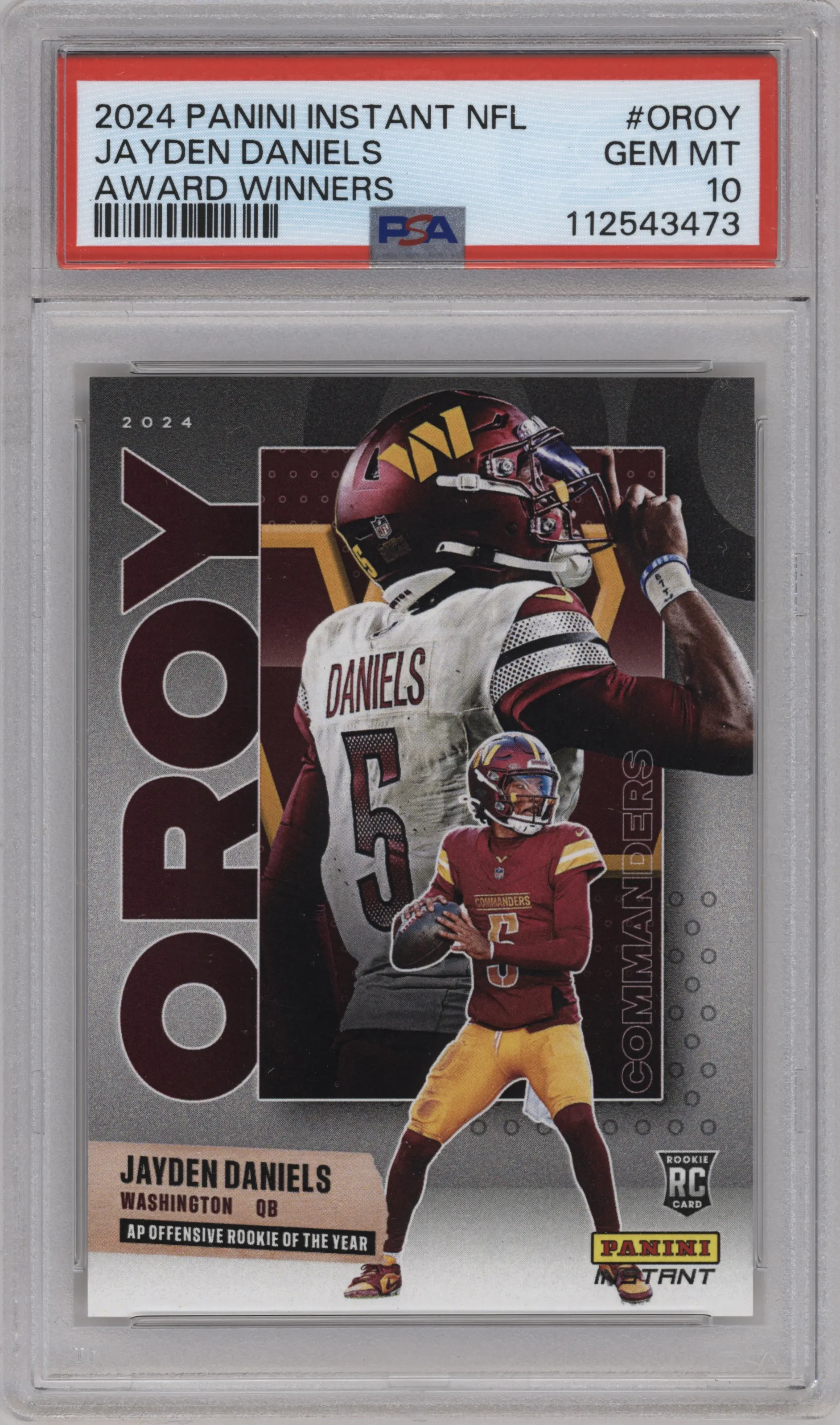 2024 Panini Instant NFL Award Winners Jayden Daniels PSA 10