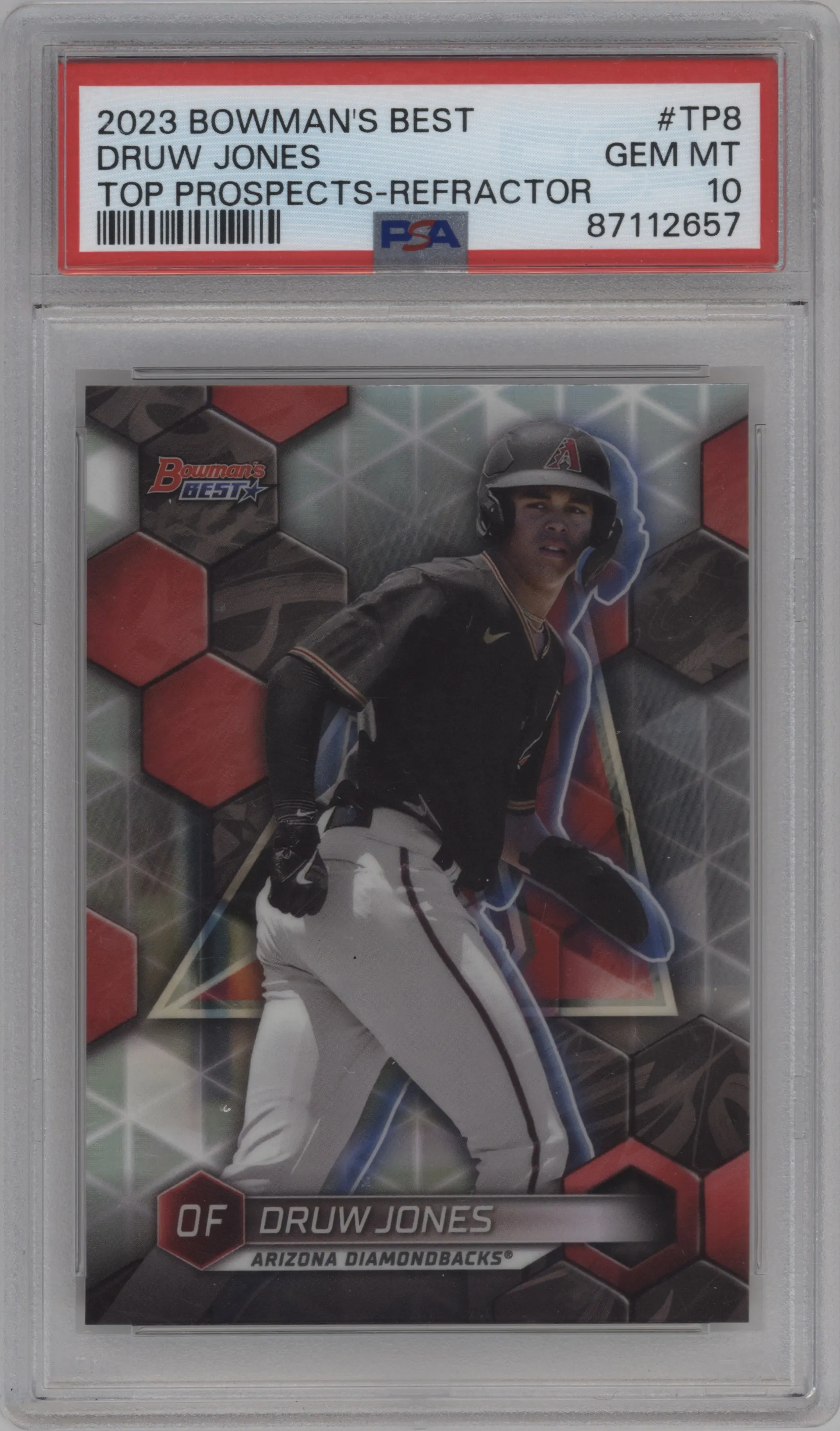 2023 Bowman's Best Top Prospect Druw Jones Refractor PSA 10