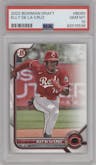 Elly De La Cruz from the 2022 Bowman Draft set graded by PSA and given an overall grade of 10.