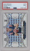 Drake Maye from the 2024 Panini Mosaic set featuring a White parallel graded by PSA and given an overall grade of 9.
