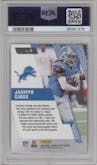 Jahmyr Gibbs from the 2023 Donruss Optic set graded by PSA and given an overall grade of 10.