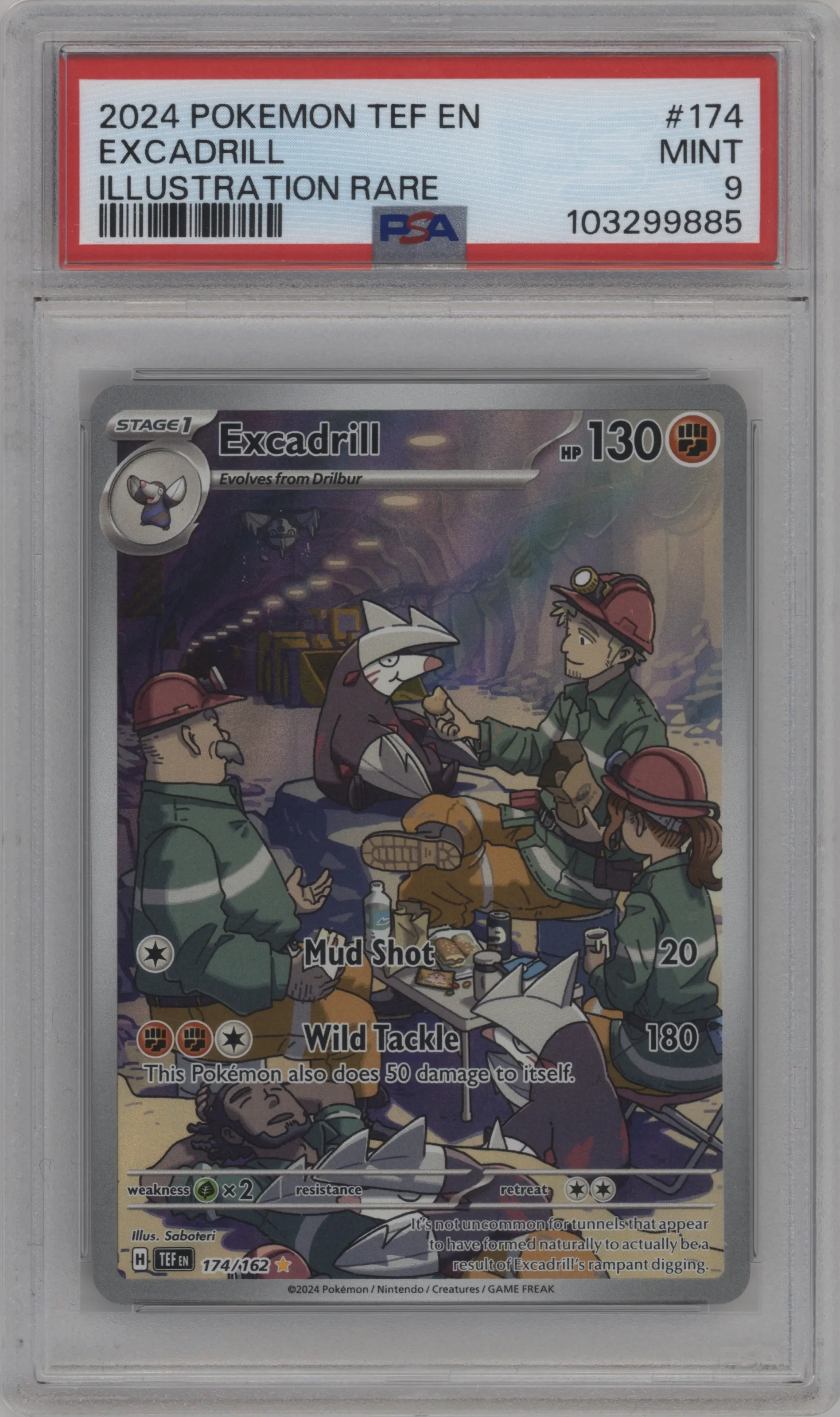 2024 Pokemon SV Temporal Forces Excadrill #174 PSA 9