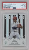 Juan Soto from the 2022 Topps Chrome set graded by PSA and given an overall grade of 10.
