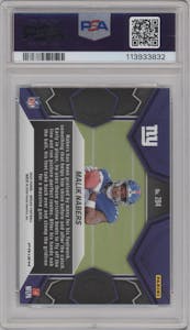 Malik Nabers from the 2024 Panini Mosaic set featuring a Reactive Blue parallel graded by PSA and given an overall grade of 10.