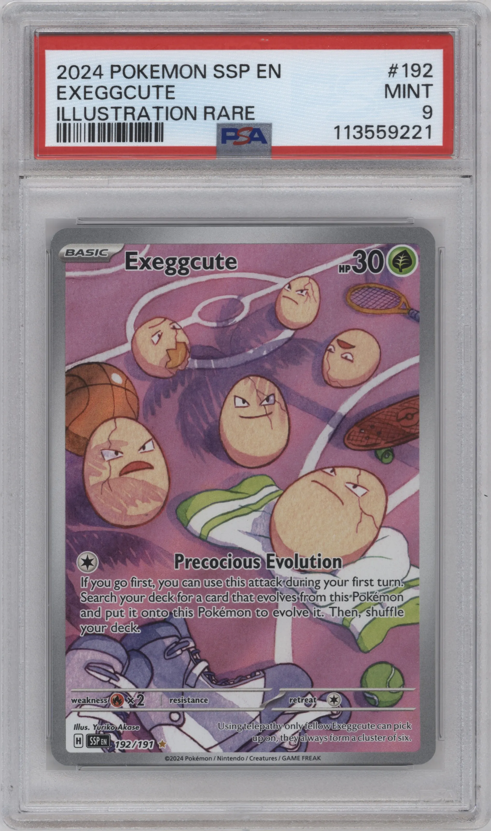 2024 Pokemon SV Surging Sparks Exeggcute #192 PSA 9