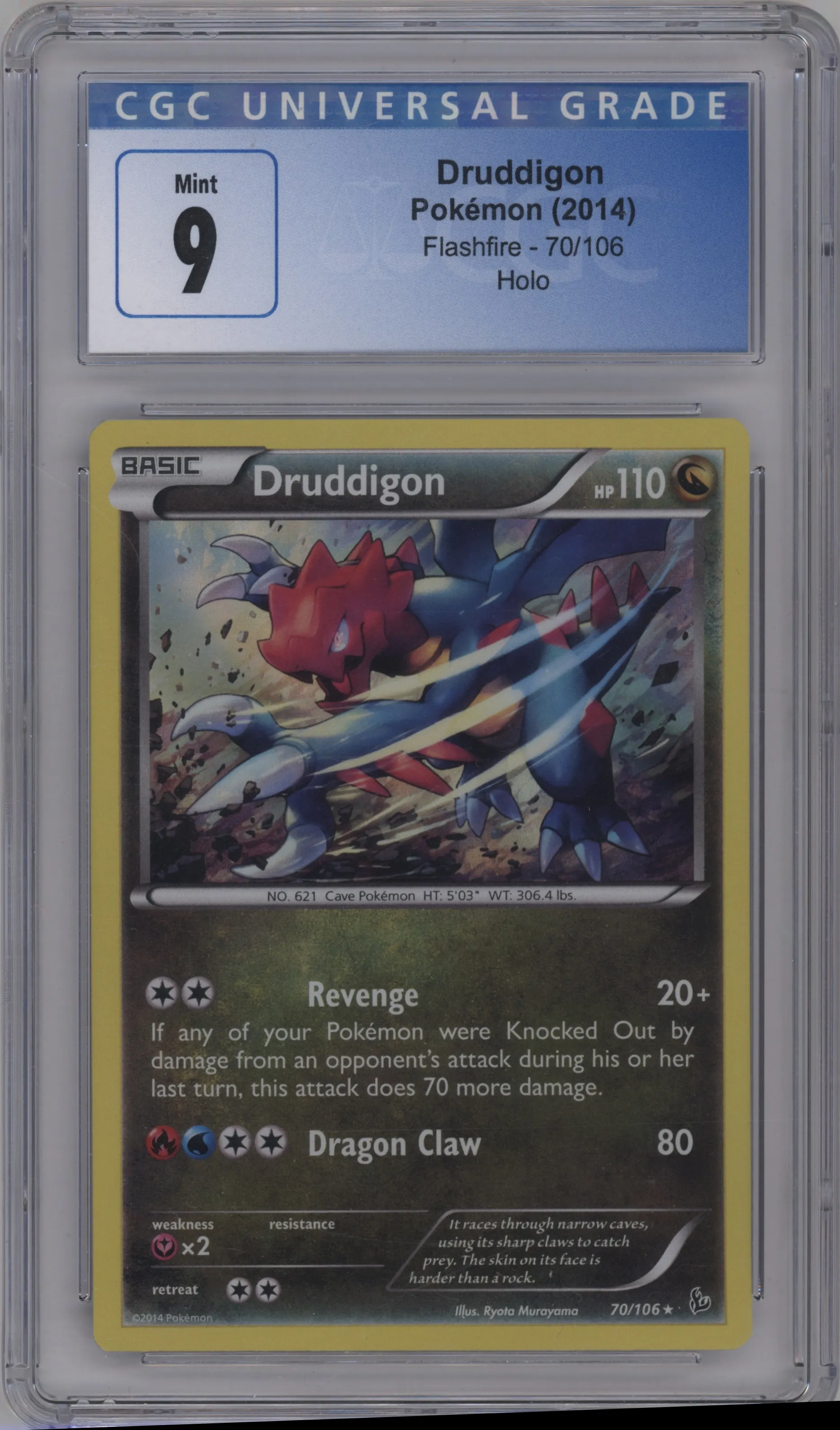 2014 Pokemon XY XY Flashfire Druddigon #70 CGC 9