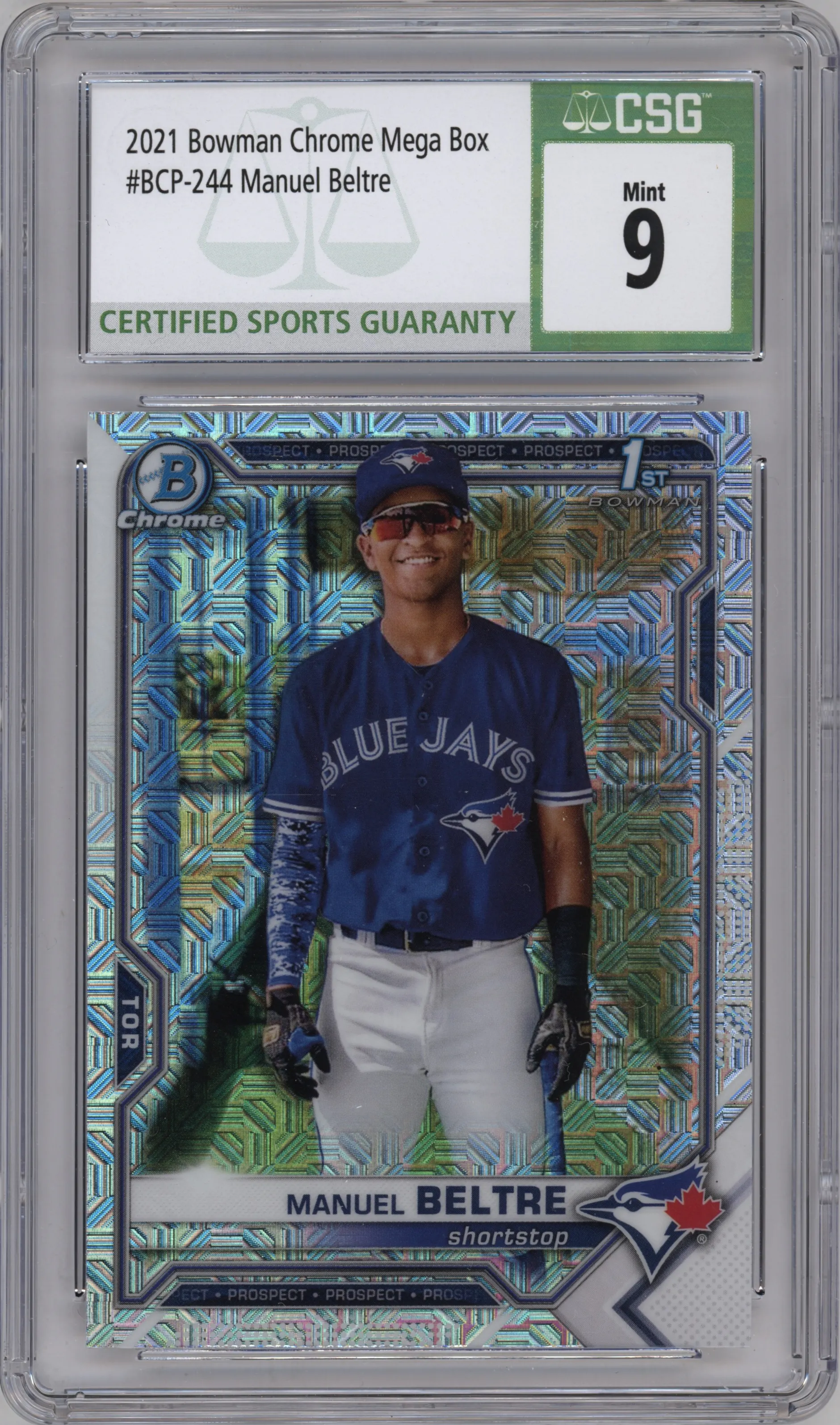 2021 Bowman Chrome Mega Box Manuel Beltre #BCP-244 CGC 9