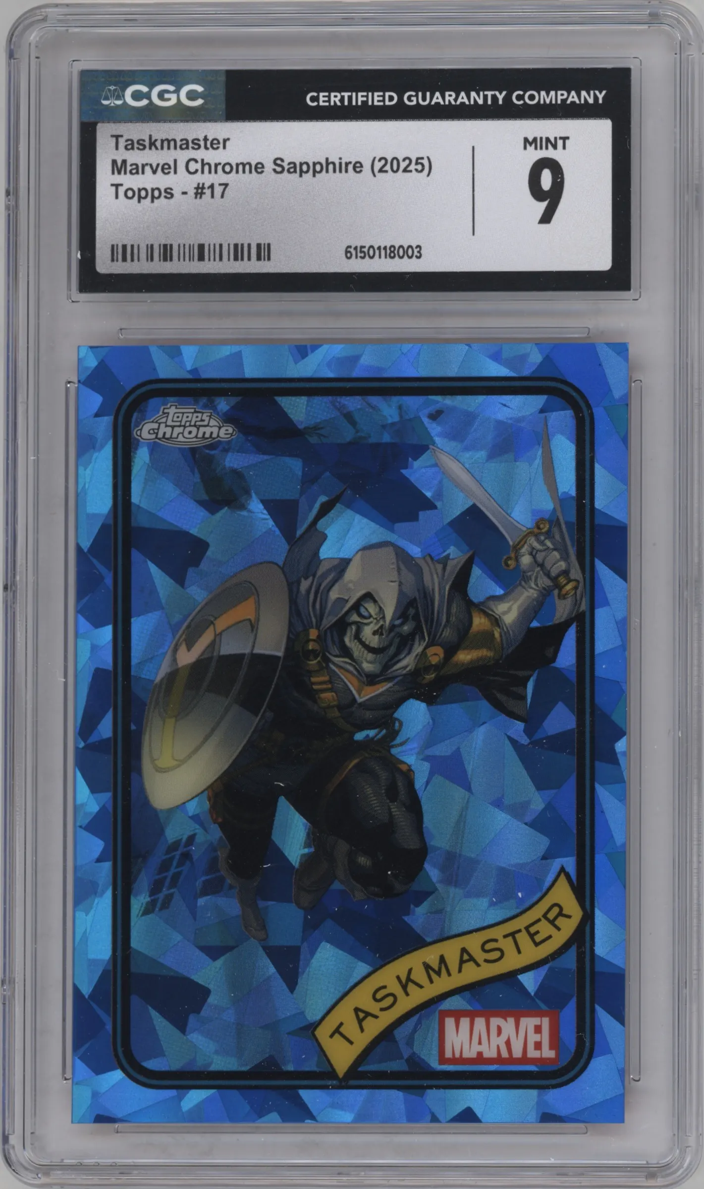 2025 Topps Chrome Sapphire Edition Marvel Taskmaster #17 CGC 9