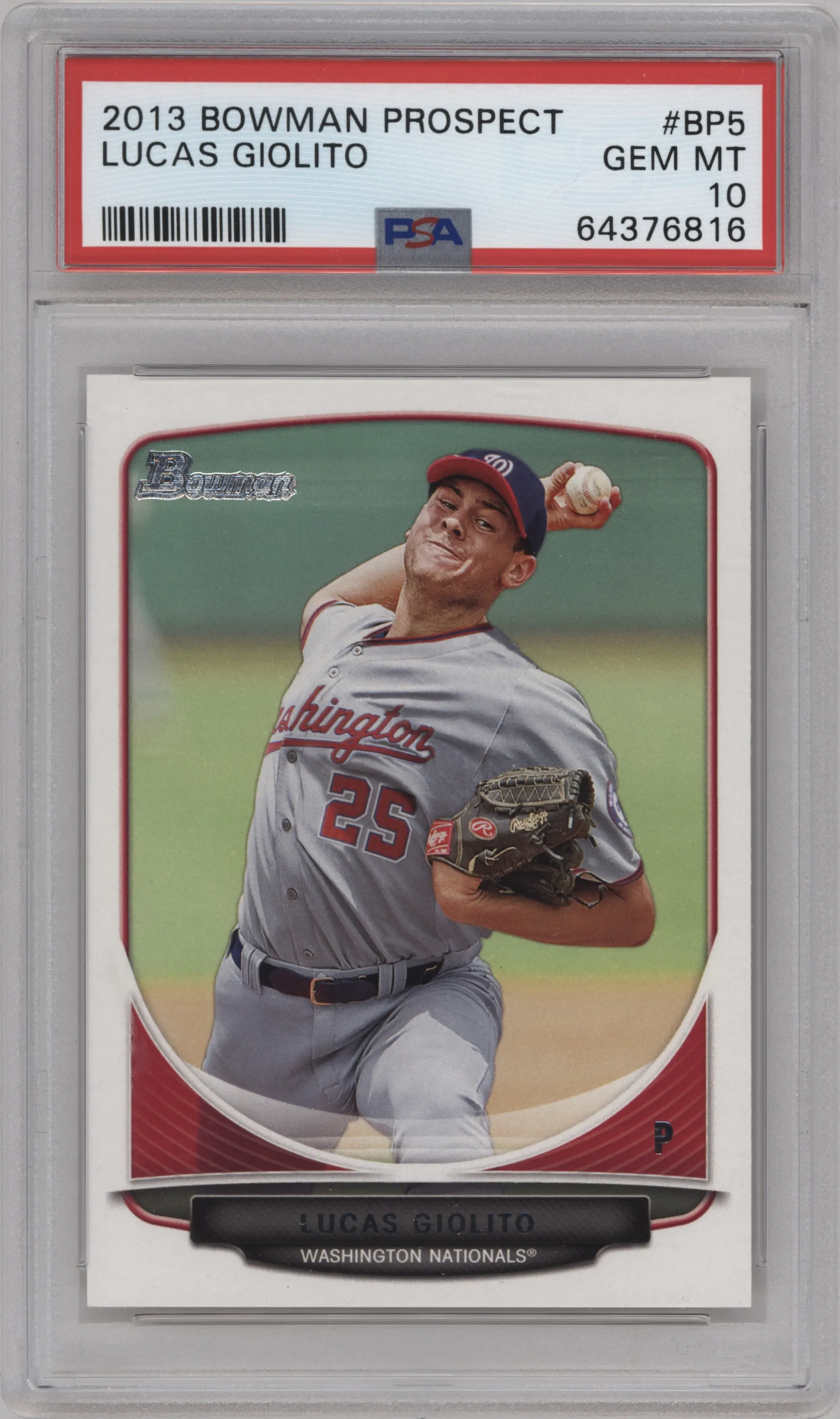 2013 Bowman Prospects Lucas Giolito #BP5 PSA 10