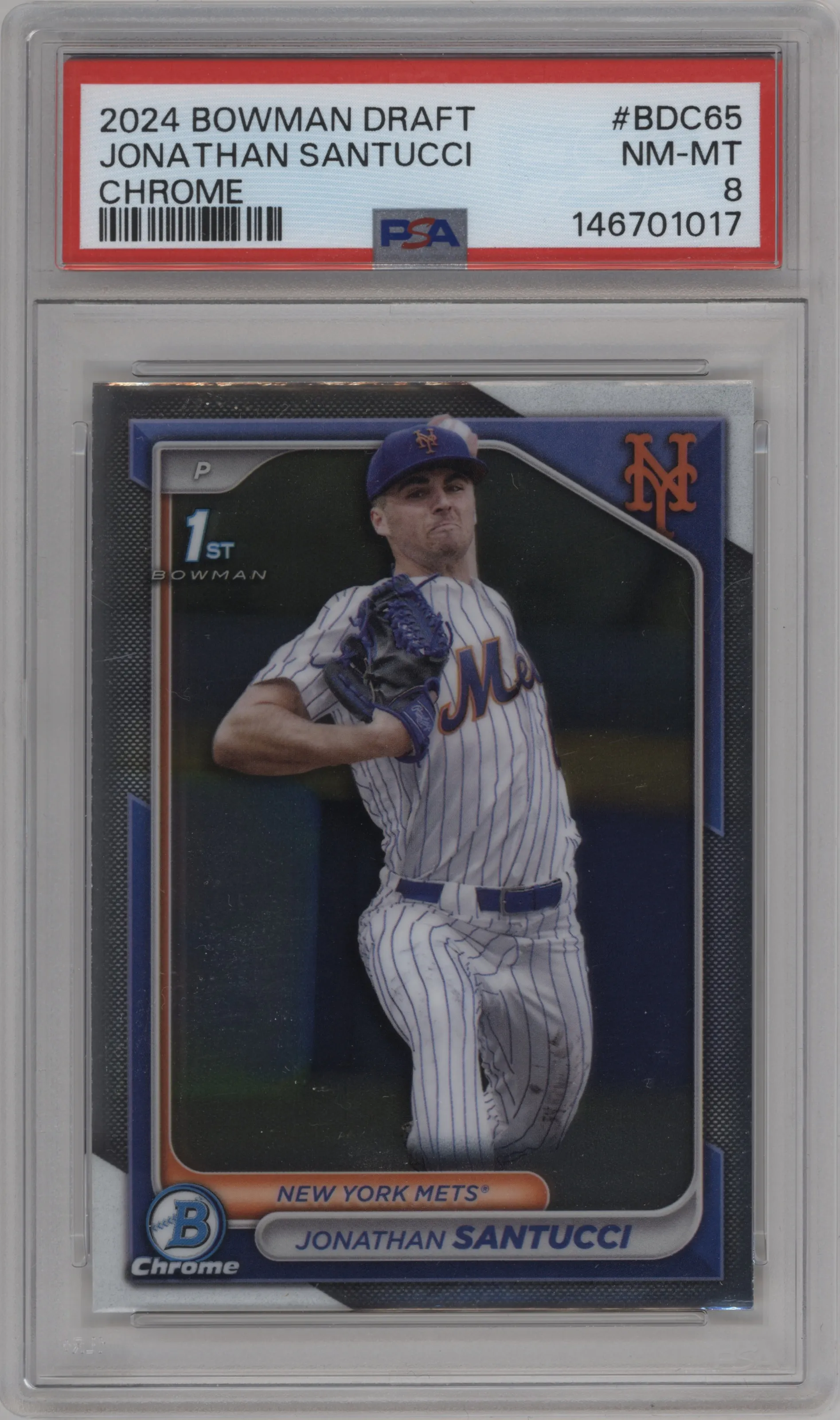 2024 Bowman Draft Chrome Jonathan Santucci PSA 8