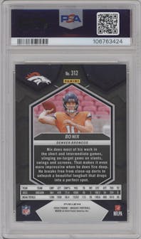 Bo Nix from the 2024 Panini Mosaic set featuring a Mosaic parallel graded by PSA and given an overall grade of 10.