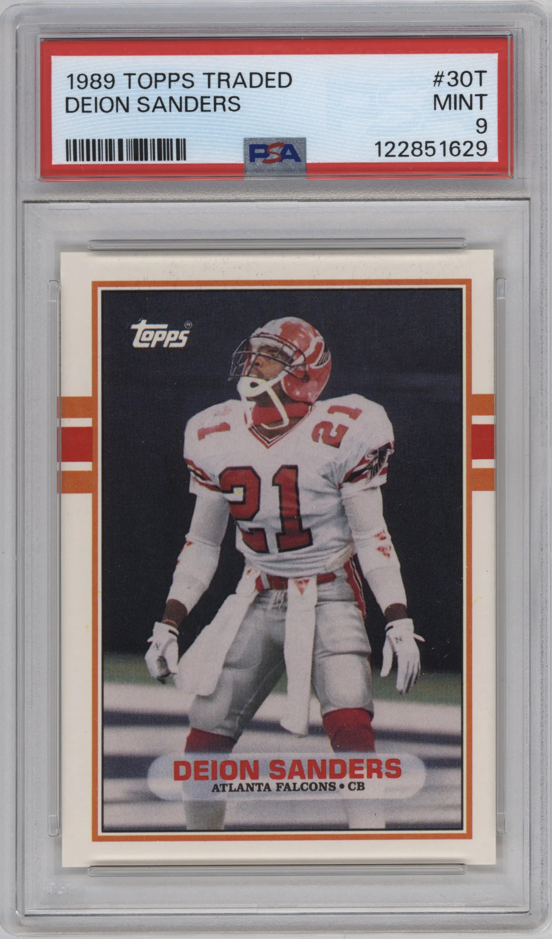 1989 Topps Traded Deion Sanders PSA 9
