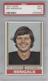 Ken Anderson from the 1974 Topps set graded by PSA and given an overall grade of 9.
